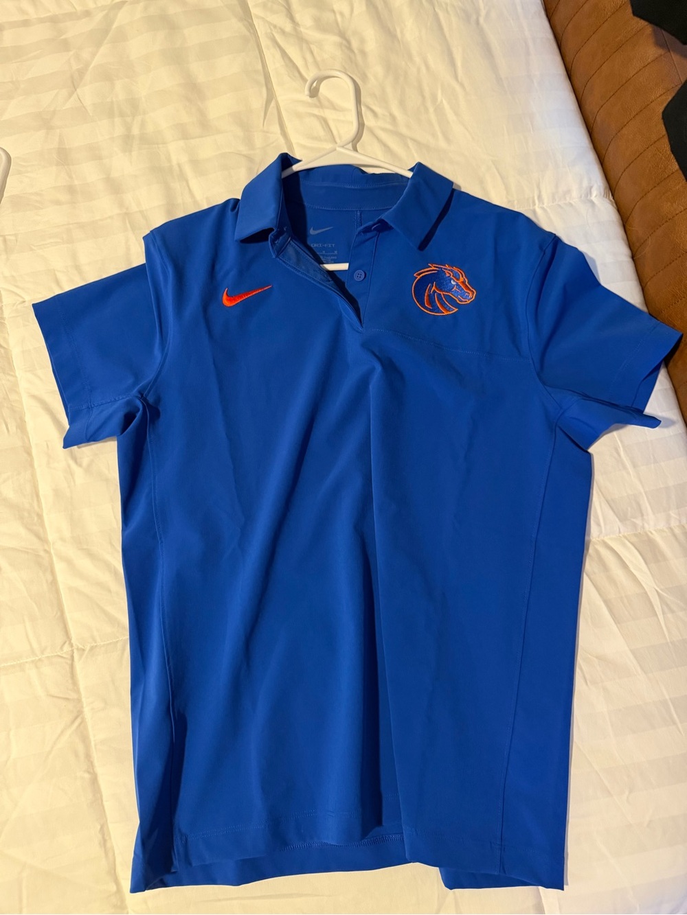 Nike Boise State Royal Blue Polo with Orange Embroidery